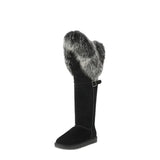 Genuine Fur Leather Knee Long Winter Snow Boots For Women