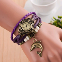 Purple Bracelet Cuff Watch