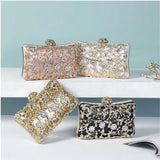Ornate Pattern Beaded Rhinestone Clutch Bag For Women-Bags & Clutches-radekus