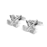 Silver-tone Golf Brass Cufflinks-Bracelet, Cufflinks & Rings-radekus