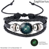 Sun Sign Birth Month Artisan Leather Bracelet-Bracelets, Cufflinks & Rings-radekus