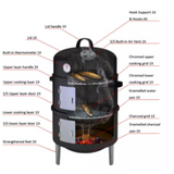 Portable BBQ Smoker Steamer Charcoal Wood Burning Grill