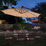 Patio Deck Umbrella With Solar LED Lights UV Protection & Water Repellent Features-Umbrella-radekus
