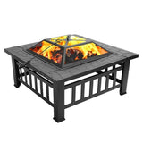 Outdoor Backyard Patio Fire Pit With Mesh Screen Lid & Accessories-firepit-radekus