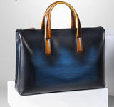 Genuine Leather Deep Color Hue Briefcase Bag For Business & Travel-Bags-radekus