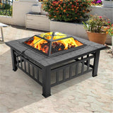 Outdoor Backyard Patio Fire Pit With Mesh Screen Lid & Accessories-firepit-radekus