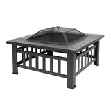 Outdoor Backyard Patio Fire Pit With Mesh Screen Lid & Accessories-firepit-radekus