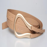 Vegan Leather Wrap Belt With Horseshoe Shaped Buckle For Women-Belts & Belly Chains-radekus