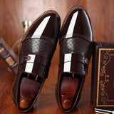 Red Classic PU Leather Shoes