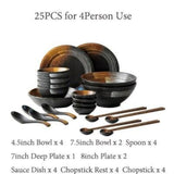 Retro Japanese Frosted Texture Ceramic Tableware Set