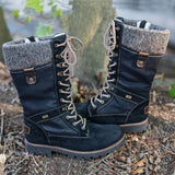 Ankle High Vegan Leather Lace Up Winter Snow Boot Shoes For Women