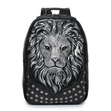 Embossed Lion Head Gothic Backpack Bag-Bags-radekus