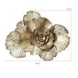 Modern Style 3D Gold Flower Wall Hanging Mural Decor-Wall Hanging-radekus