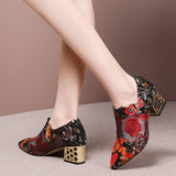 Mesh Pump Shoes Pointed Toe Embroidery Flower For Women