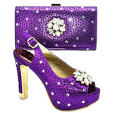 New Arrival Italian Ladies Shoes and Bags To Match Set Decorated with Rhinestone Women Italian African Party Pumps Shoes and Bag-200001012-radekus