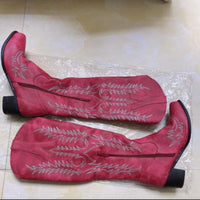 Female Cowboy Boots Red floor