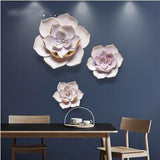 Lotus Flowers 3D Wall Hanging Decor Mural With Butterflies-Wall Hanging-radekus