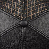 Unisex Genuine Leather Golden Baseball Hat-hats-radekus