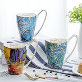 Bone China Coffee Mug & Tea Cup With Retro Art Van Gogh Paintings-Kitchen-radekus