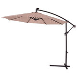 Patio Deck Umbrella With Solar LED Lights UV Protection & Water Repellent Features-Umbrella-radekus