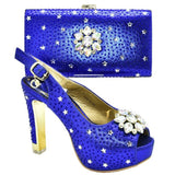 New Arrival Italian Ladies Shoes and Bags To Match Set Decorated with Rhinestone Women Italian African Party Pumps Shoes and Bag-200001012-radekus