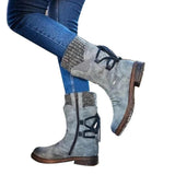 Ankle High Vegan Leather Lace Up Winter Snow Boot Shoes For Women
