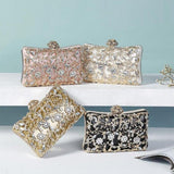 Ornate Pattern Beaded Rhinestone Clutch Bag For Women-Bags & Clutches-radekus