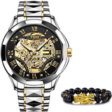 Gold Tone Tungsten Mechanical Watch For Men