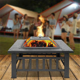 Outdoor Backyard Patio Fire Pit With Mesh Screen Lid & Accessories-firepit-radekus