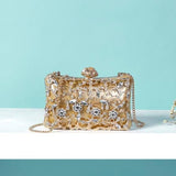 Ornate Pattern Beaded Rhinestone Clutch Bag For Women-Bags & Clutches-radekus