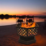 Hexagonal Wood Burning Fire Pit For Outdoor Patio Backyard & Poolside-firepit-radekus