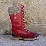 Ankle High Vegan Leather Lace Up Winter Snow Boot Shoes For Women