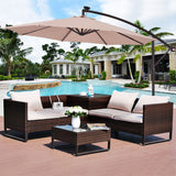Patio Deck Umbrella With Solar LED Lights UV Protection & Water Repellent Features-Umbrella-radekus