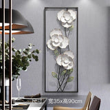White Magnolia Flowers 3D Wall Hanging Decor Mural Pair-radekus