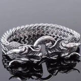 Double Dragon Stainless Steel Bracelet-Bracelets, Cufflinks & Rings-radekus