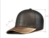 Unisex Genuine Leather Golden Baseball Hat-hats-radekus