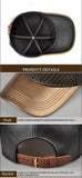 Unisex Genuine Leather Golden Baseball Hat-hats-radekus