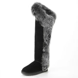 Genuine Fur Leather Knee Long Winter Snow Boots For Women