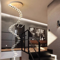 Modern Decorative Suspension Chandelier With Spiral Waterfall Design