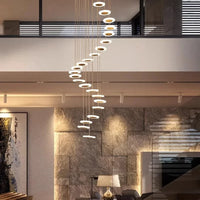 Modern Decorative Suspension Chandelier With Spiral Waterfall Design