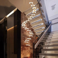 Modern Decorative Suspension Chandelier With Spiral Waterfall Design