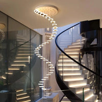 Modern Decorative Suspension Chandelier With Spiral Waterfall Design