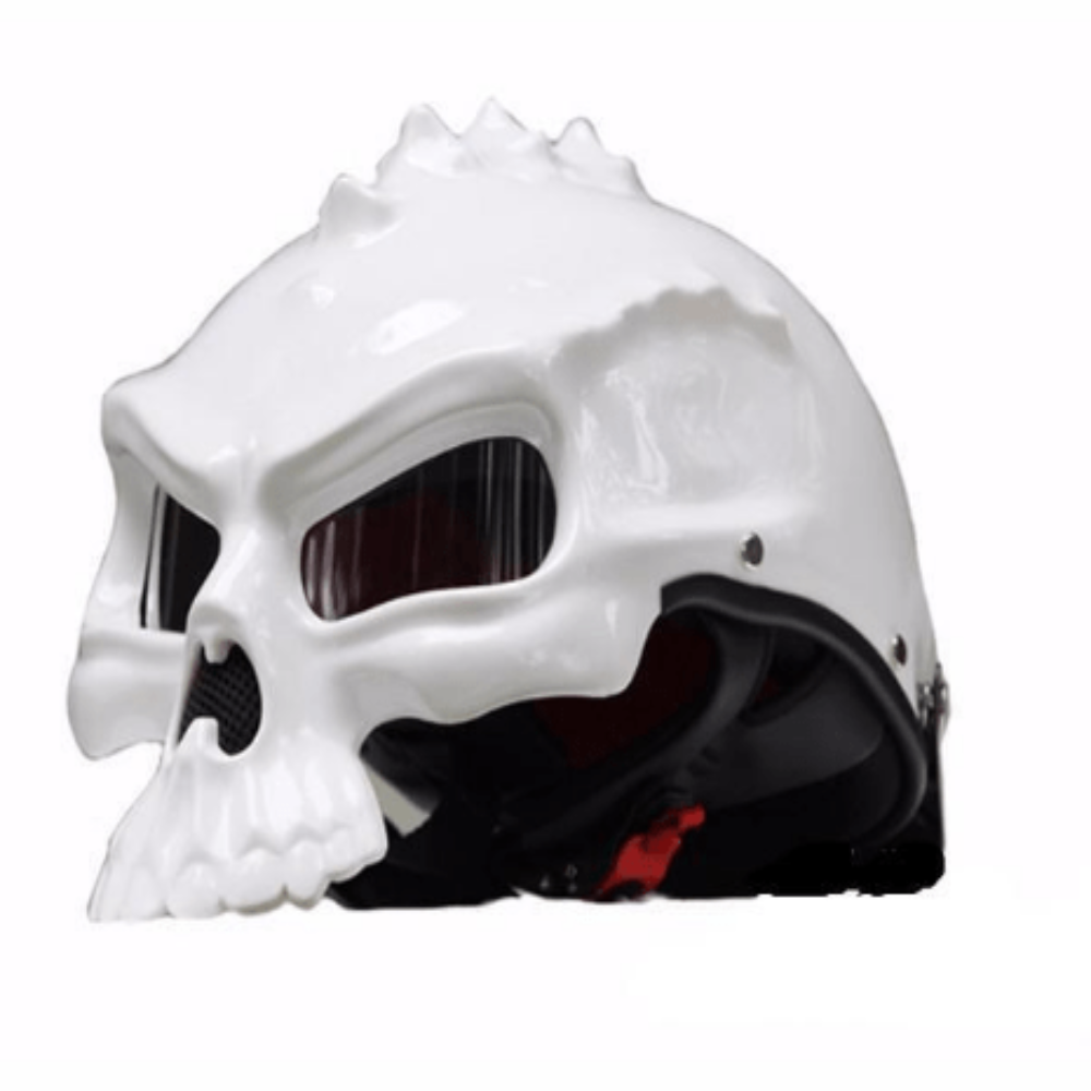 White skull best sale motorcycle helmet