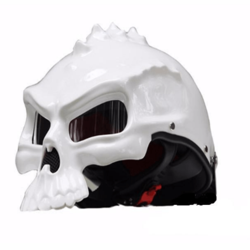 White skull motorcycle 2024 helmet
