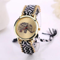 Braided Elephant Bracelet Fashion Watch-Women's Watches-radekus