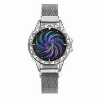 Rotating Bezel Colorful Watch With Mesh Buckle-Women's Watches-radekus
