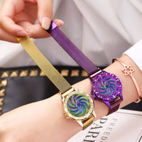 Rotating Bezel Colorful Watch With Mesh Buckle-Women's Watches-radekus