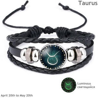 Sun Sign Birth Month Artisan Leather Bracelet-Bracelets, Cufflinks & Rings-radekus