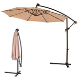 Patio Deck Umbrella With Solar LED Lights UV Protection & Water Repellent Features-Umbrella-radekus
