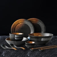 Retro Japanese Frosted Texture Ceramic Tableware Set